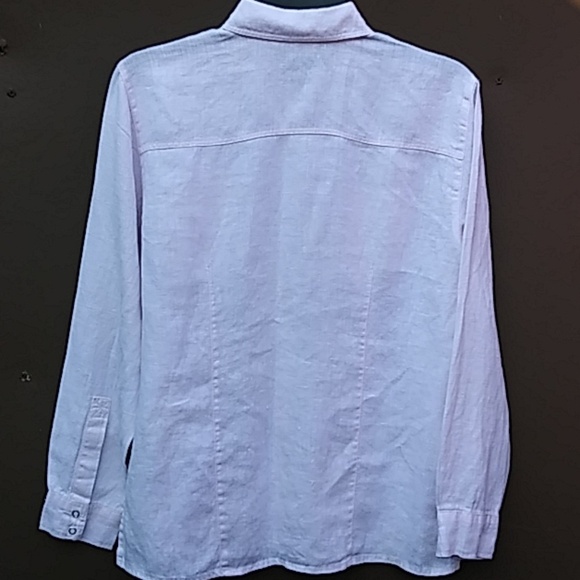 🎈Chico's 100% Linen Snaps Button Down Shirt Sz 0 - Picture 4 of 7